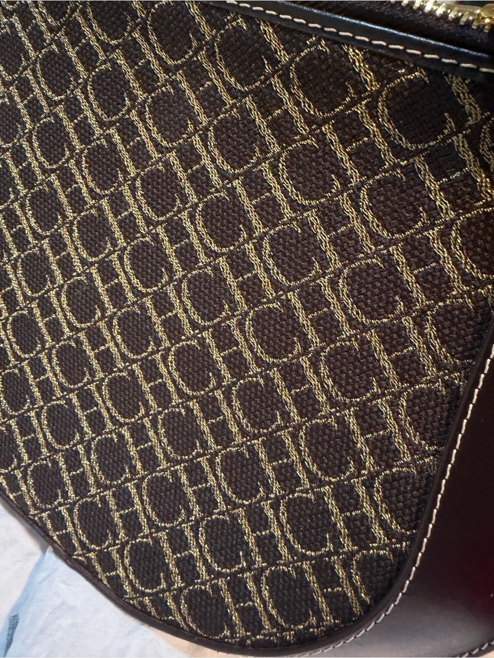 Carolina Herrera Dark Brown Monogram Castanuela Bag - Picture 4 of 17